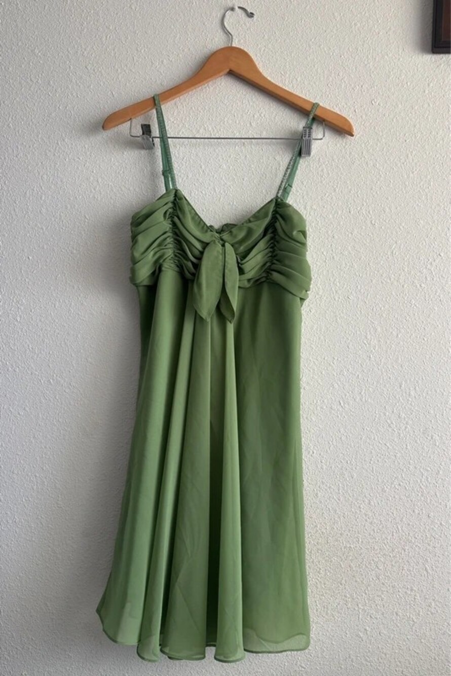 Green flowing dress